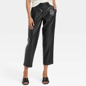 Women’s Target A New Day High Rise Faux Leather Pants Black 6 NWT